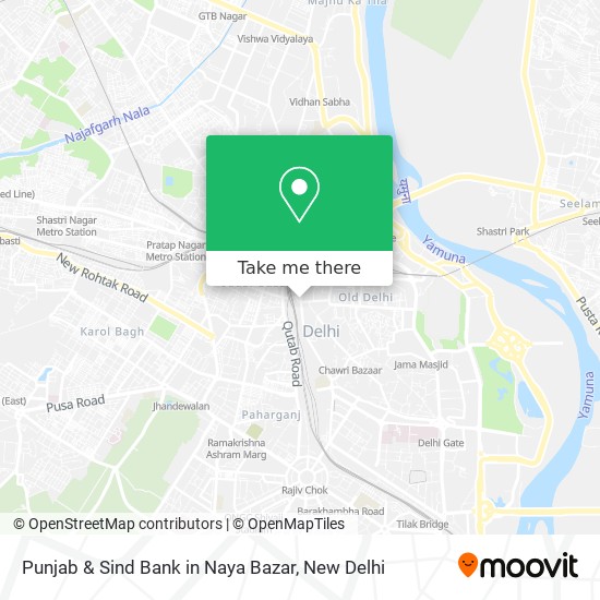 Punjab & Sind Bank in Naya Bazar map
