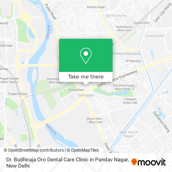 Dr. Budhiraja Oro Dental Care Clinic in Pandav Nagar map