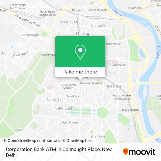 Corporation Bank ATM in Connaught Place map
