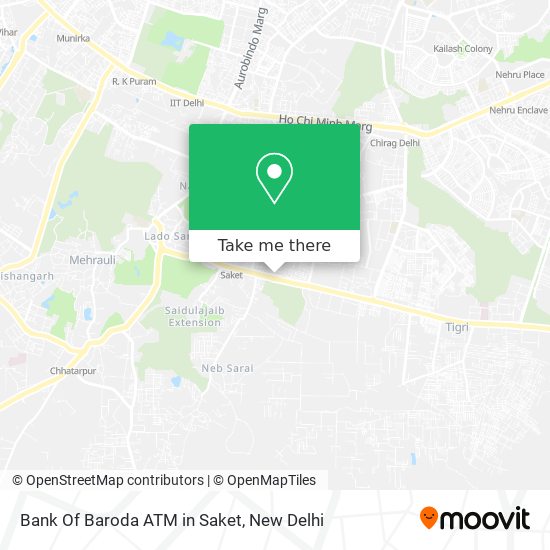 Bank Of Baroda ATM in Saket map