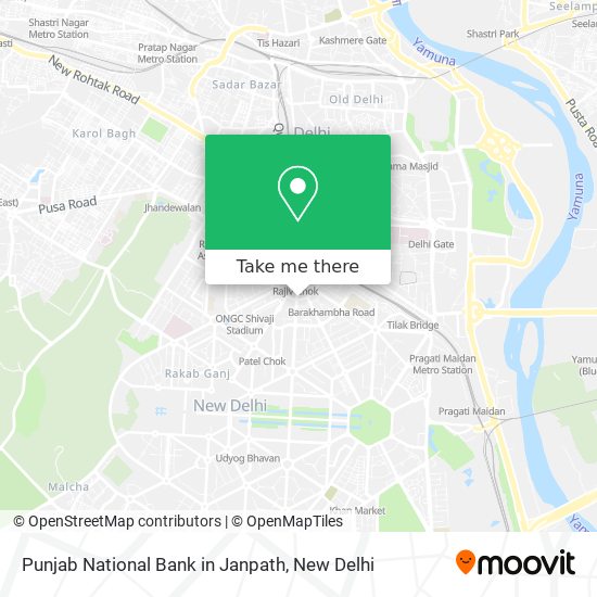 Punjab National Bank in Janpath map
