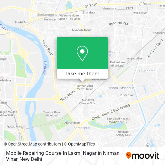 Mobile Repairing Course In Laxmi Nagar in Nirman Vihar map