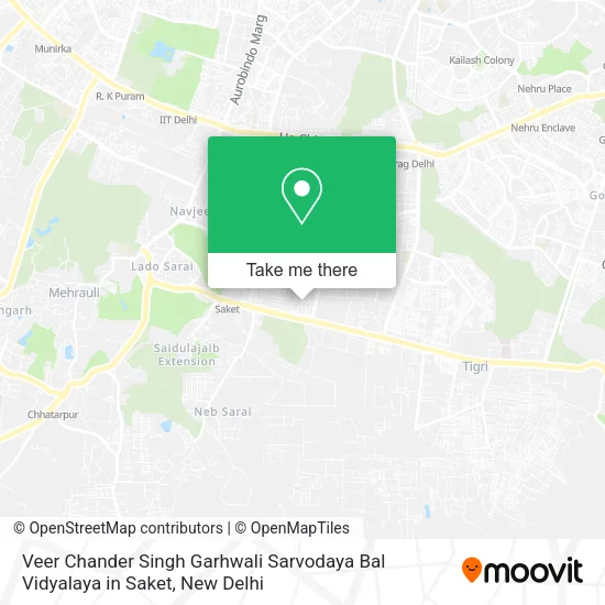 Veer Chander Singh Garhwali Sarvodaya Bal Vidyalaya in Saket map