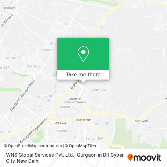 WNS Global Services Pvt. Ltd.- Gurgaon in Dlf Cyber City map