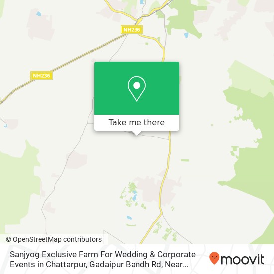 Sanjyog Exclusive Farm For Wedding & Corporate Events in Chattarpur, Gadaipur Bandh Rd, Near Radhey map