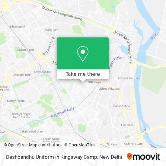 Deshbandhu Uniform in Kingsway Camp map