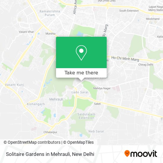 Solitaire Gardens in Mehrauli map
