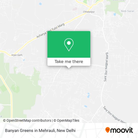 Banyan Greens in Mehrauli map