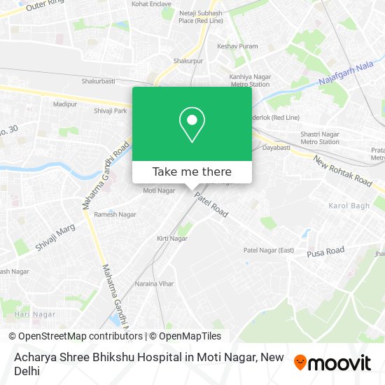 Acharya Shree Bhikshu Hospital in Moti Nagar map