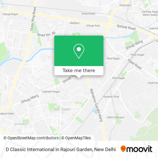 D Classic International in Rajouri Garden map