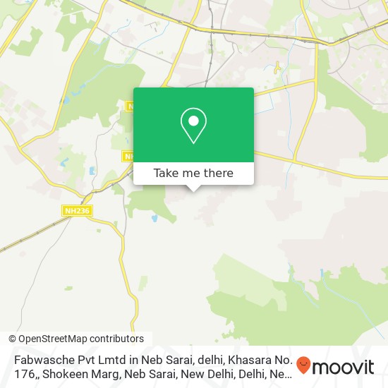 Fabwasche Pvt Lmtd in Neb Sarai, delhi, Khasara No. 176,, Shokeen Marg, Neb Sarai, New Delhi, Delhi map