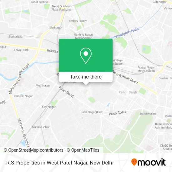 R.S Properties in West Patel Nagar map