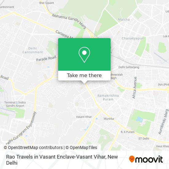 Rao Travels in Vasant Enclave-Vasant Vihar map