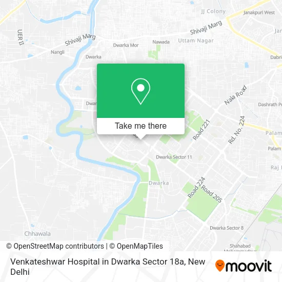 Venkateshwar Hospital in Dwarka Sector 18a map