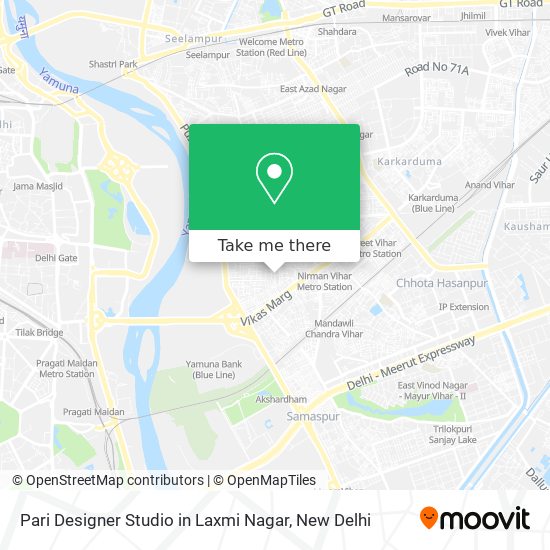 Pari Designer Studio in Laxmi Nagar map