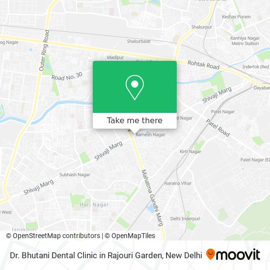 Dr. Bhutani Dental Clinic in Rajouri Garden map