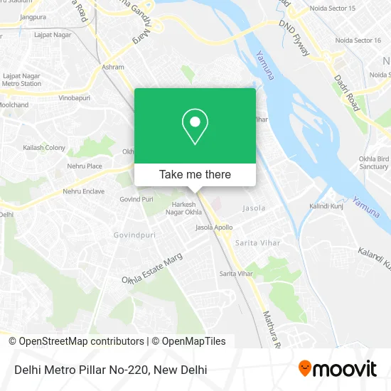 Delhi Metro Pillar No-220 map