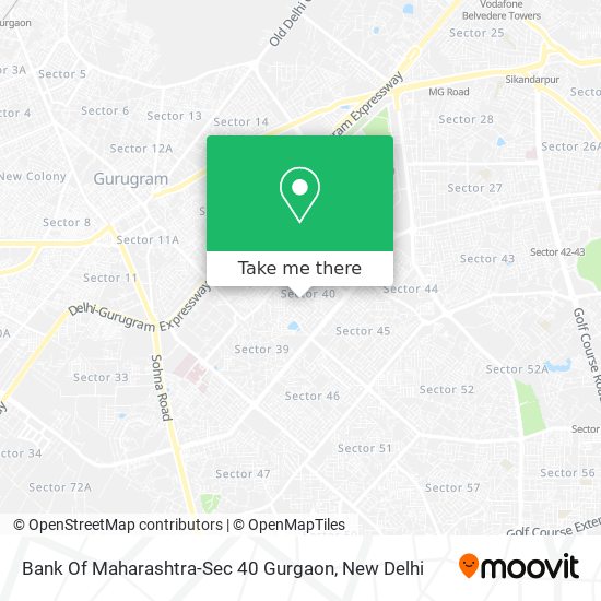 Bank Of Maharashtra-Sec 40 Gurgaon map