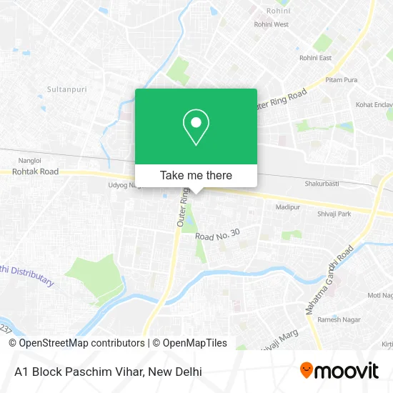 A1 Block Paschim Vihar map