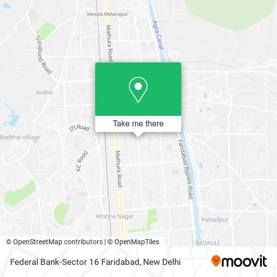 Federal Bank-Sector 16 Faridabad map