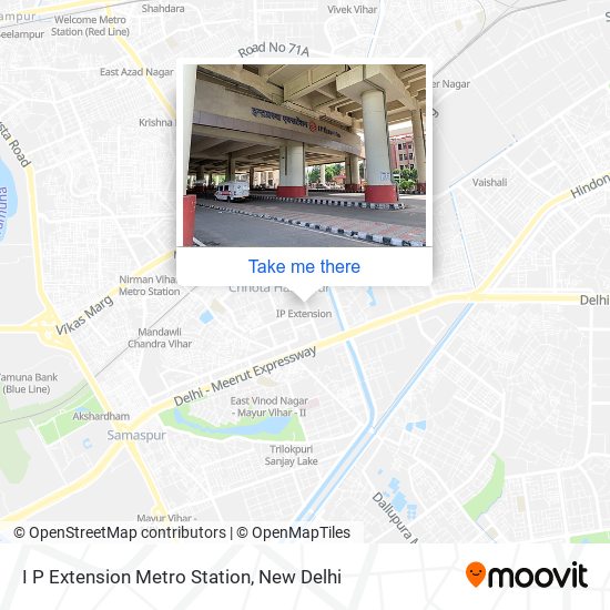 I P Extension Metro Station map