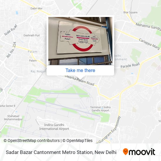 Sadar Bazar Cantonment Metro Station map
