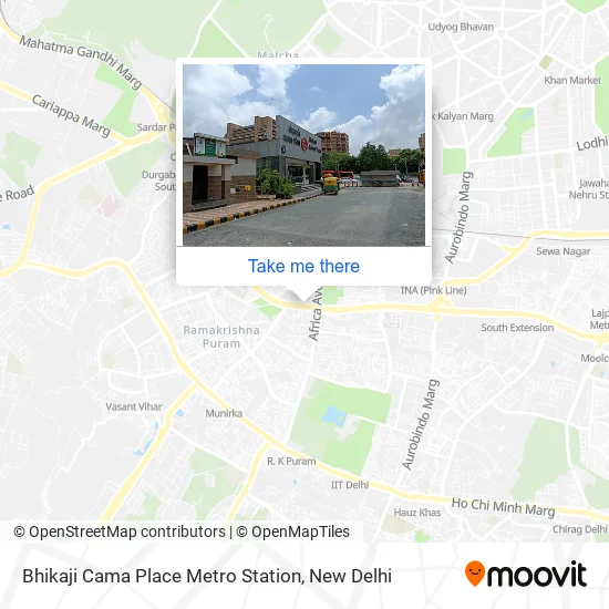 Bhikaji Cama Place Metro Station map
