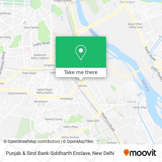Punjab & Sind Bank-Siddharth Enclave map