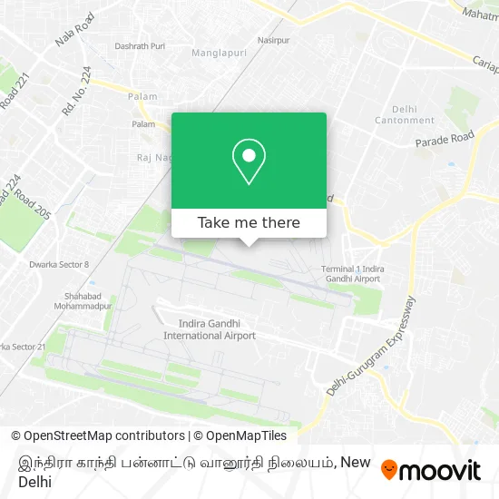 இந்திரா காந்தி பன்னாட்டு வானூர்தி நிலையம் map