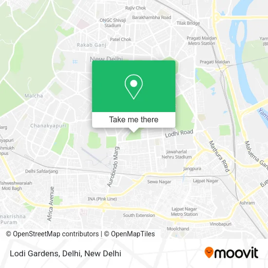 Lodi Gardens, Delhi map
