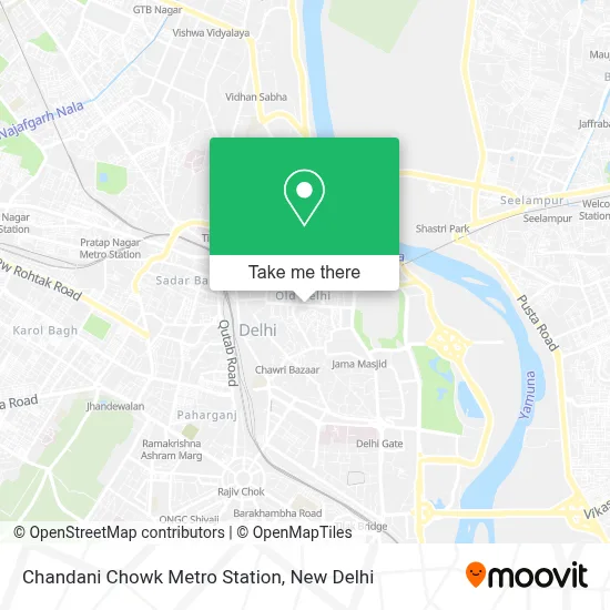 Chandani Chowk Metro Station map