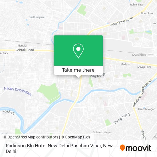 Radisson Blu Hotel New Delhi Paschim Vihar map