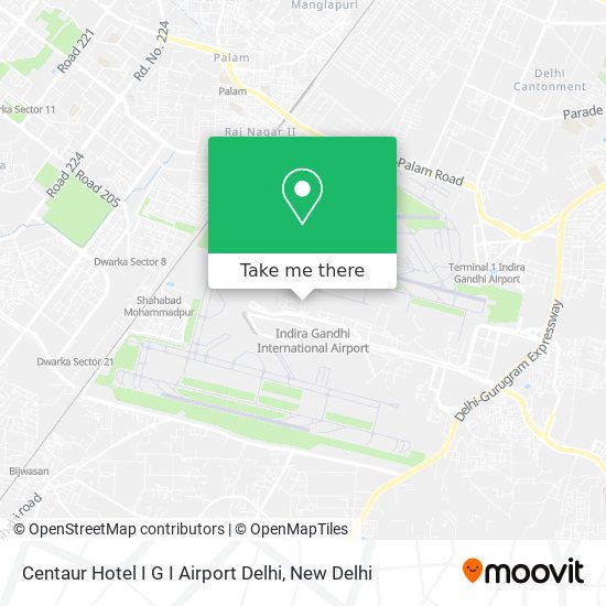 Centaur Hotel I G I Airport Delhi map