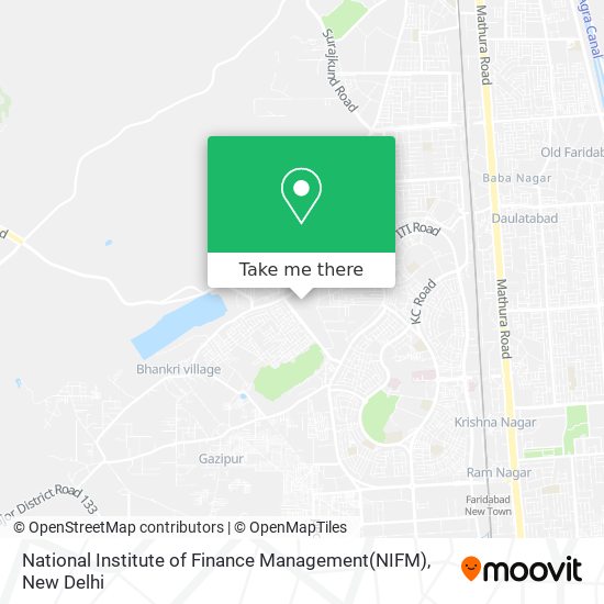 National Institute of Finance Management(NIFM) map