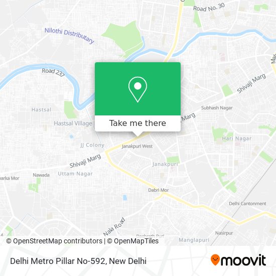 Delhi Metro Pillar No-592 map