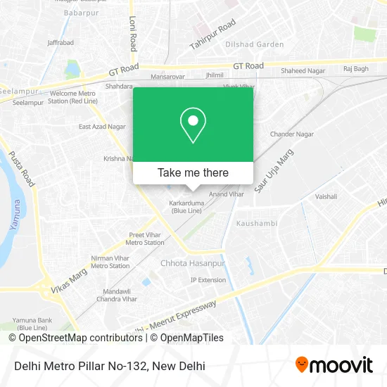 Delhi Metro Pillar No-132 map
