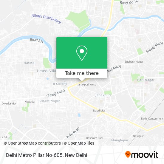 Delhi Metro Pillar No-605 map