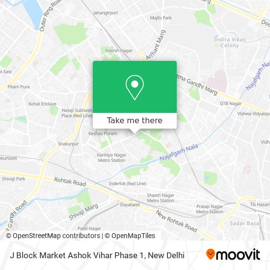 J Block Market Ashok Vihar Phase 1 map