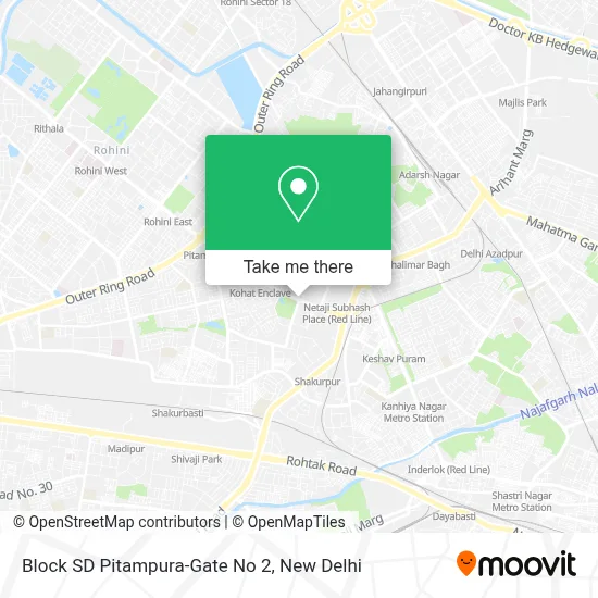 Block SD Pitampura-Gate No 2 map