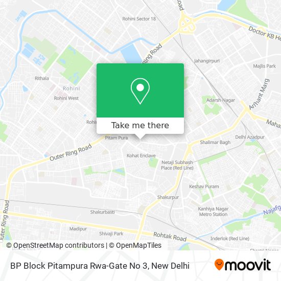 BP Block Pitampura Rwa-Gate No 3 map