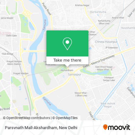 Parsvnath Mall-Akshardham map
