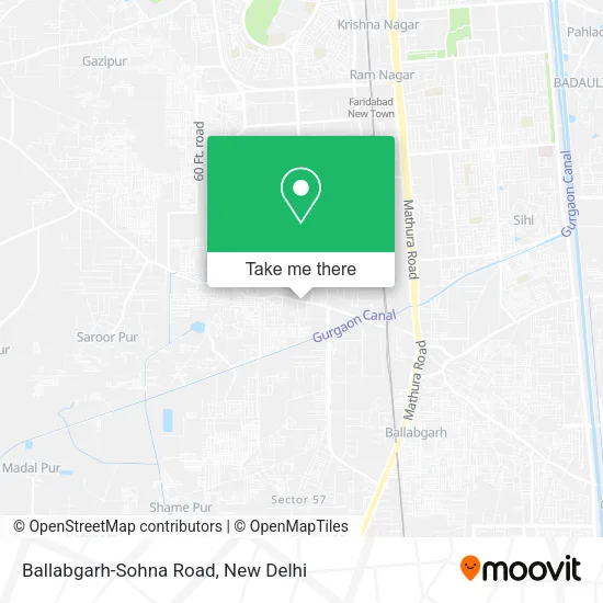 Ballabgarh-Sohna Road map