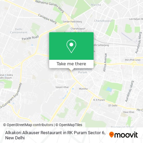 Alkakori Alkauser Restaurant in RK Puram Sector 6 map