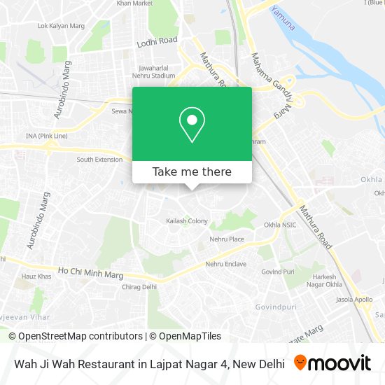 Wah Ji Wah Restaurant in Lajpat Nagar 4 map