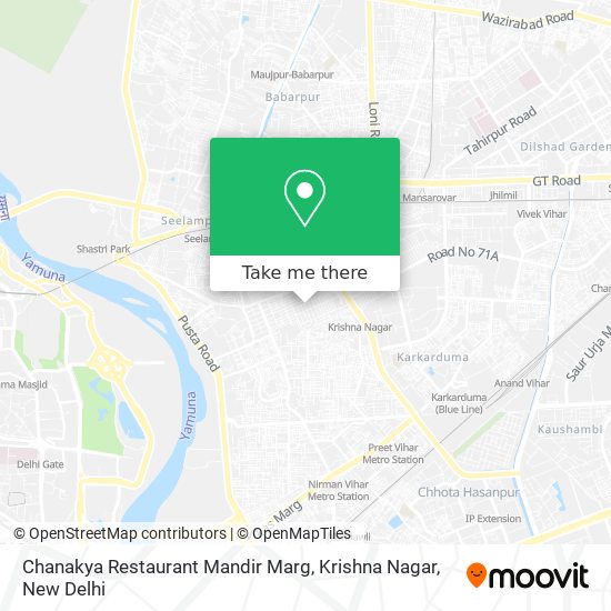 Chanakya Restaurant Mandir Marg, Krishna Nagar map