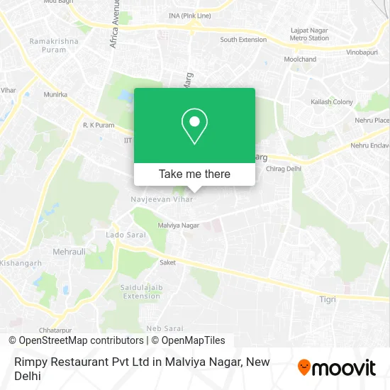 Rimpy Restaurant Pvt Ltd in Malviya Nagar map