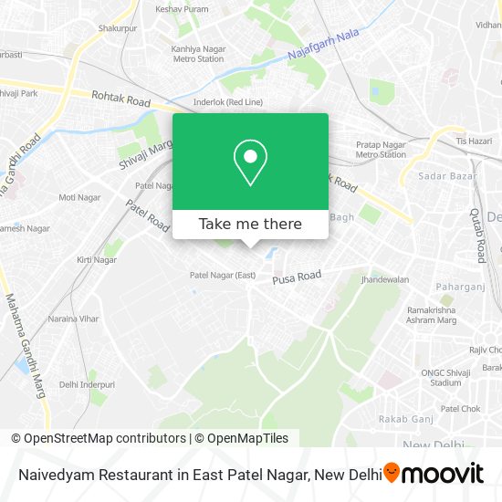 Naivedyam Restaurant in East Patel Nagar map
