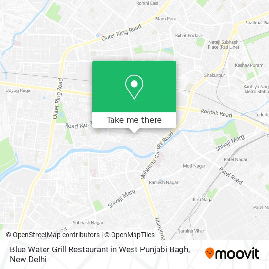 Blue Water Grill Restaurant in West Punjabi Bagh map