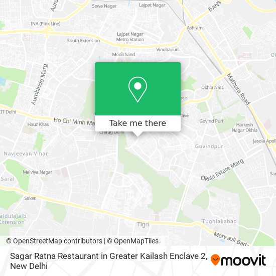 Sagar Ratna Restaurant in Greater Kailash Enclave 2 map