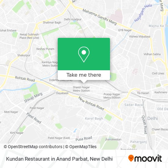 Kundan Restaurant in Anand Parbat map